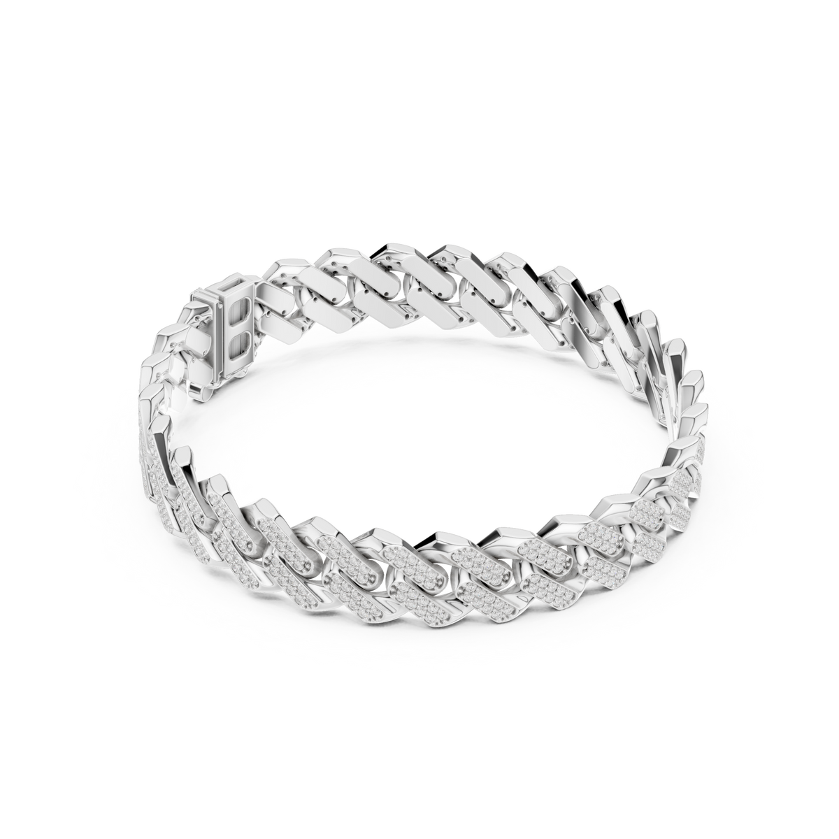 Angular Curb Link Bracelet — B9-305 — digital design render