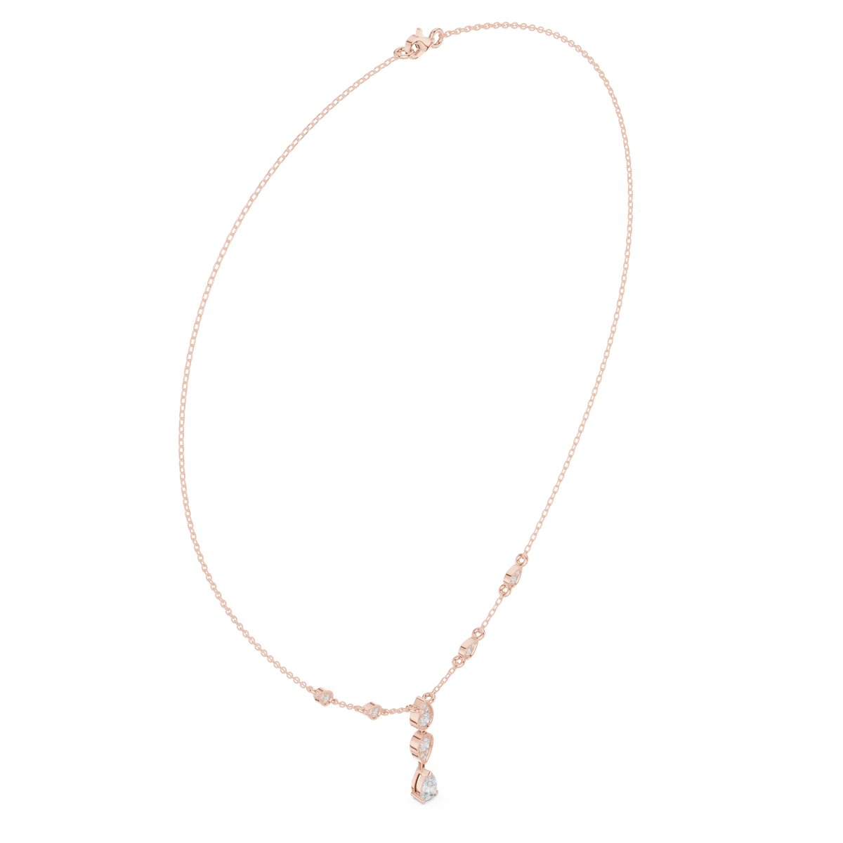 Asymmetric Station Drop Necklace — SBWN-020 — digital design render