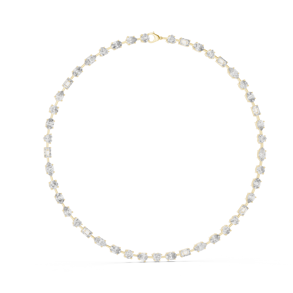 Graduated Oval Necklace — GNK-0016 — digital design render