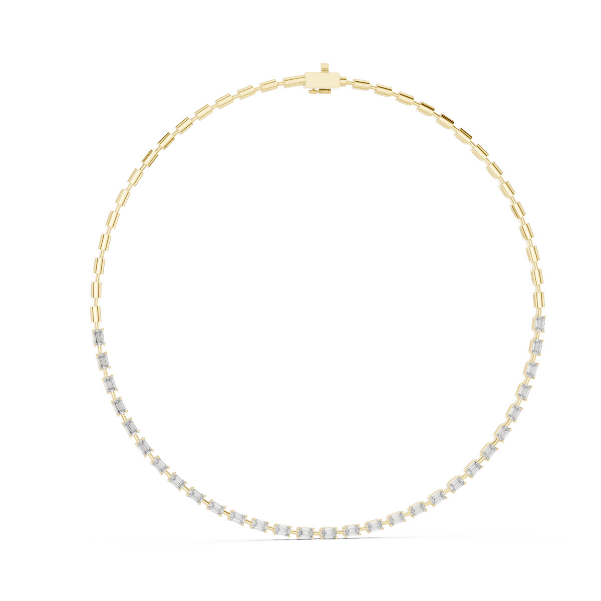 Half-Set Line Necklace — GNK-0012 — digital design render