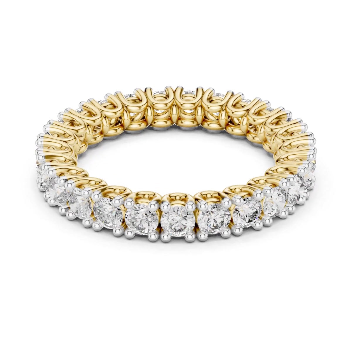 Round Prong-Set Eternity Band — digital render, view 1