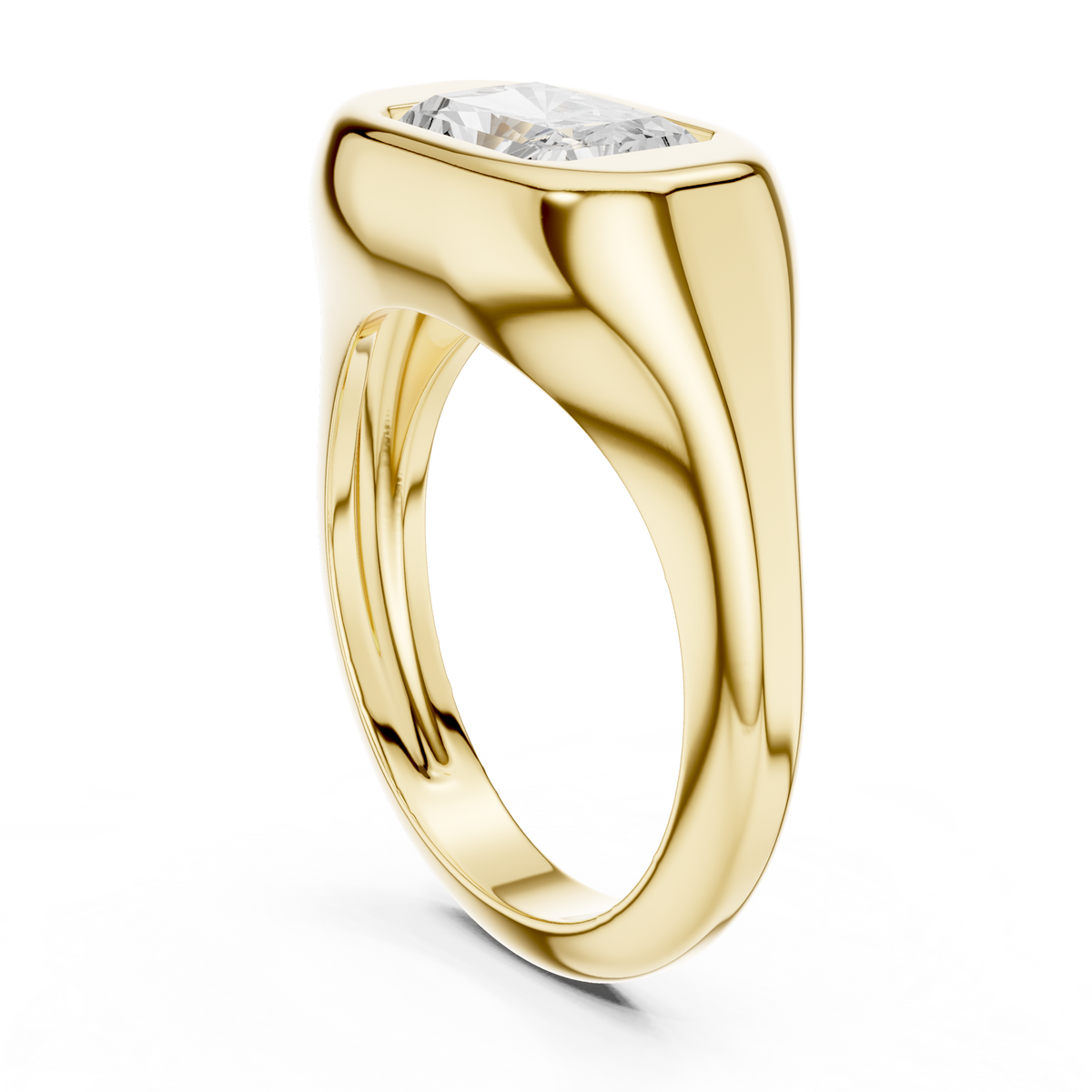 Radiant-Cut Openwork Solitaire Ring — DDLR-093-RA — digital design render