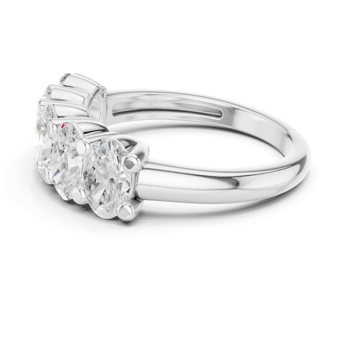 Round Three-Stone Split-Shank Ring — still from the supplied digital video render