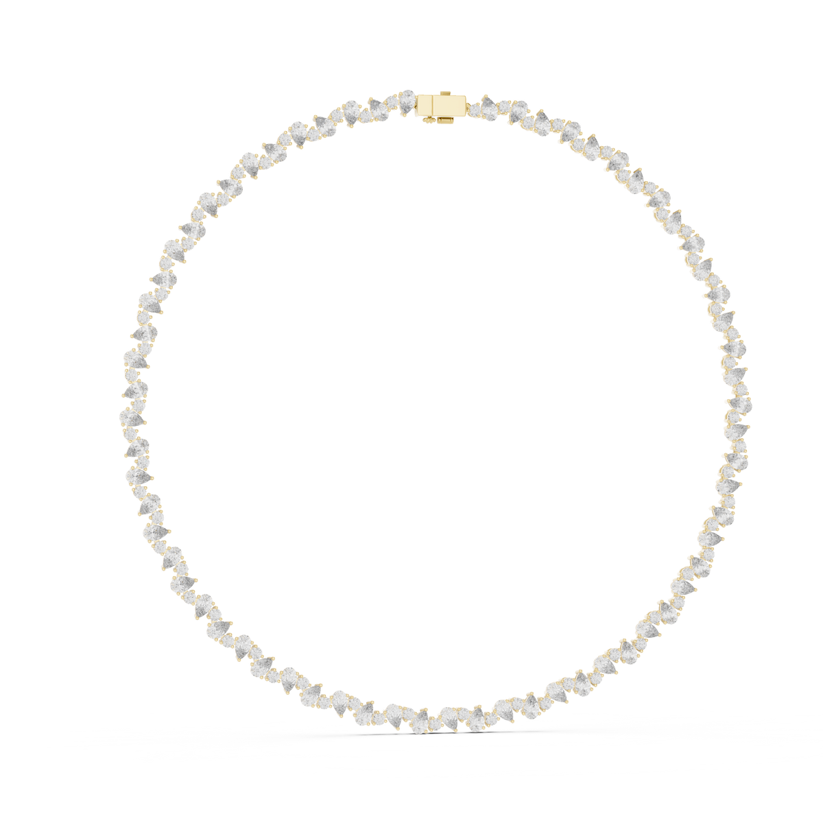 Alternating Oval and Round Necklace — GNK-0014 — digital design render