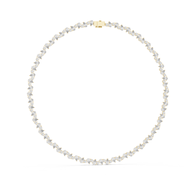 Alternating Oval and Round Necklace — GNK-0014 — digital design render