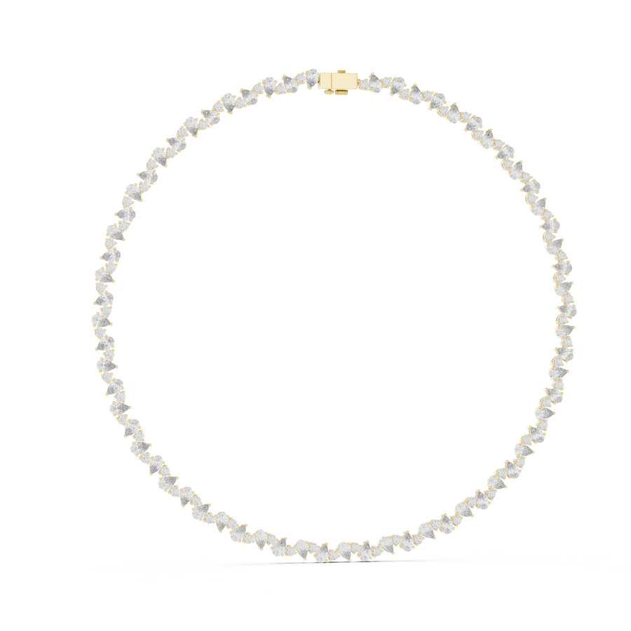 Alternating Oval and Round Necklace — GNK-0014 — digital design render
