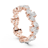 Alternating Pear-Cut Eternity Band — rose-gold-tone digital render, view 1
