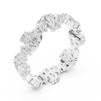 Alternating Pear-Cut Eternity Band — silver-tone digital render, view 2
