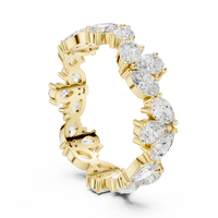 Alternating Pear-Cut Eternity Band — yellow-gold-tone digital render, view 1