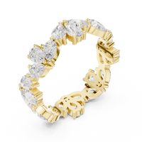 Alternating Pear-Cut Eternity Band — yellow-gold-tone digital render, view 2