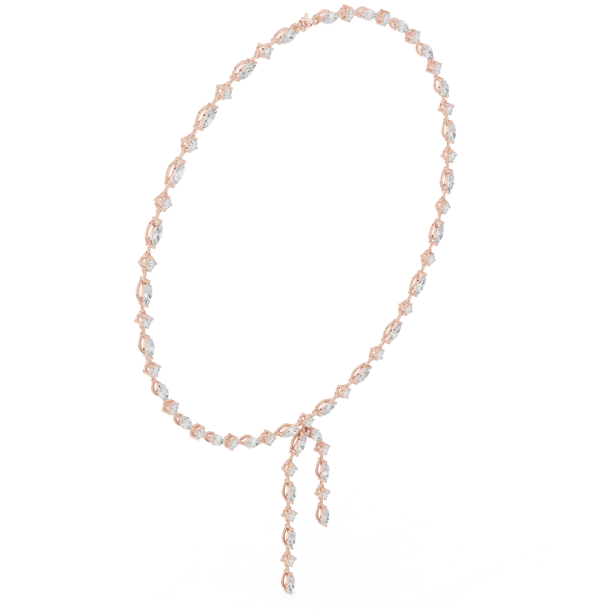 Alternating-Shape Lariat Necklace — SBWN-013 — digital design render