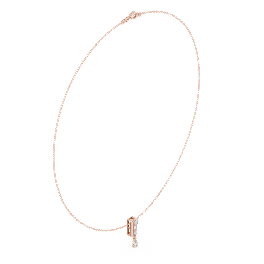 Baguette Pendant Necklace — SBWN-014 — digital design render