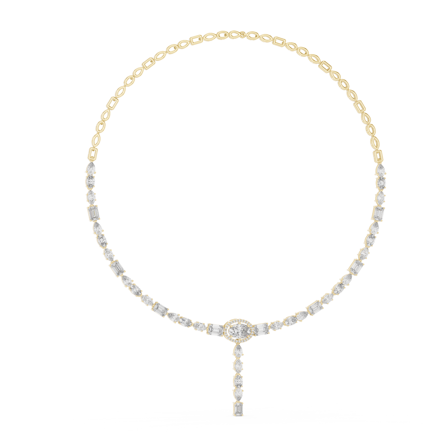Bar-Drop Tennis Necklace — GNK-0027 — digital design render