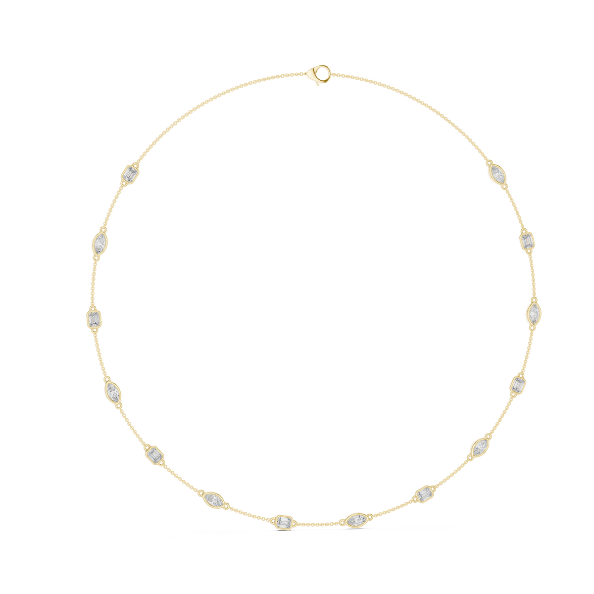 Bezel-Station Necklace — GNK-0018 — digital design render