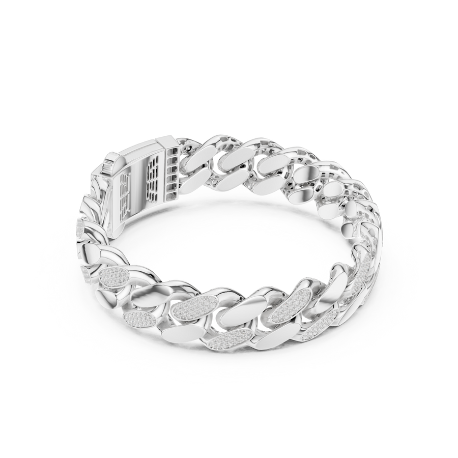 Contoured Pavé Curb Bracelet — B9-107 — digital design render