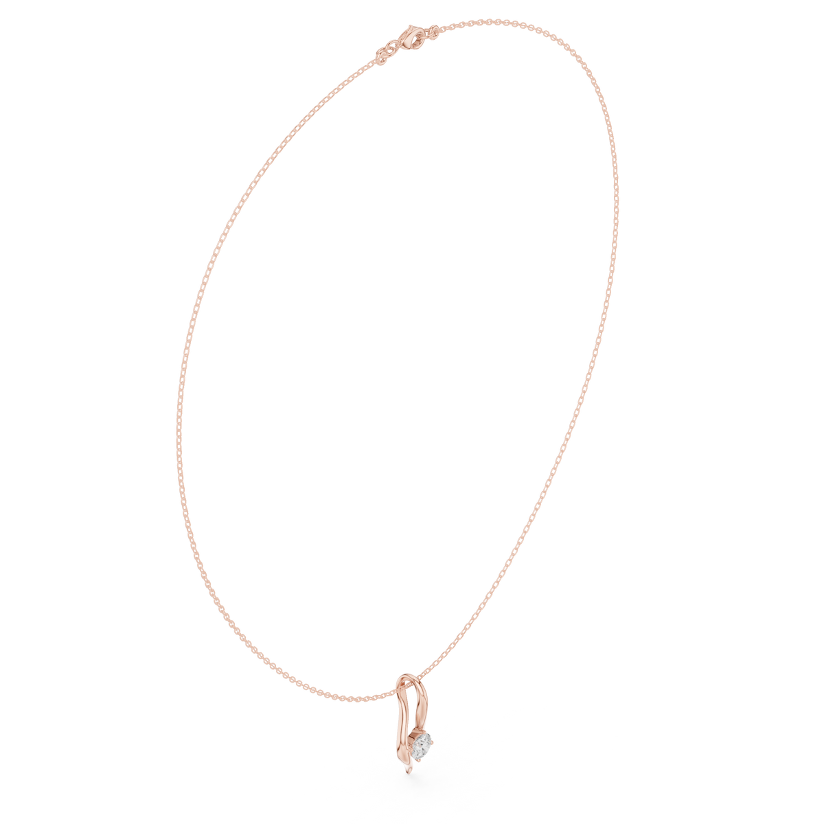 Curved Open-Pendant Necklace — SBWN-017 — digital design render