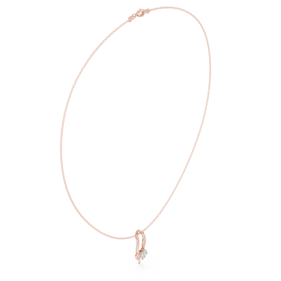 Curved Open-Pendant Necklace — SBWN-017 — digital design render