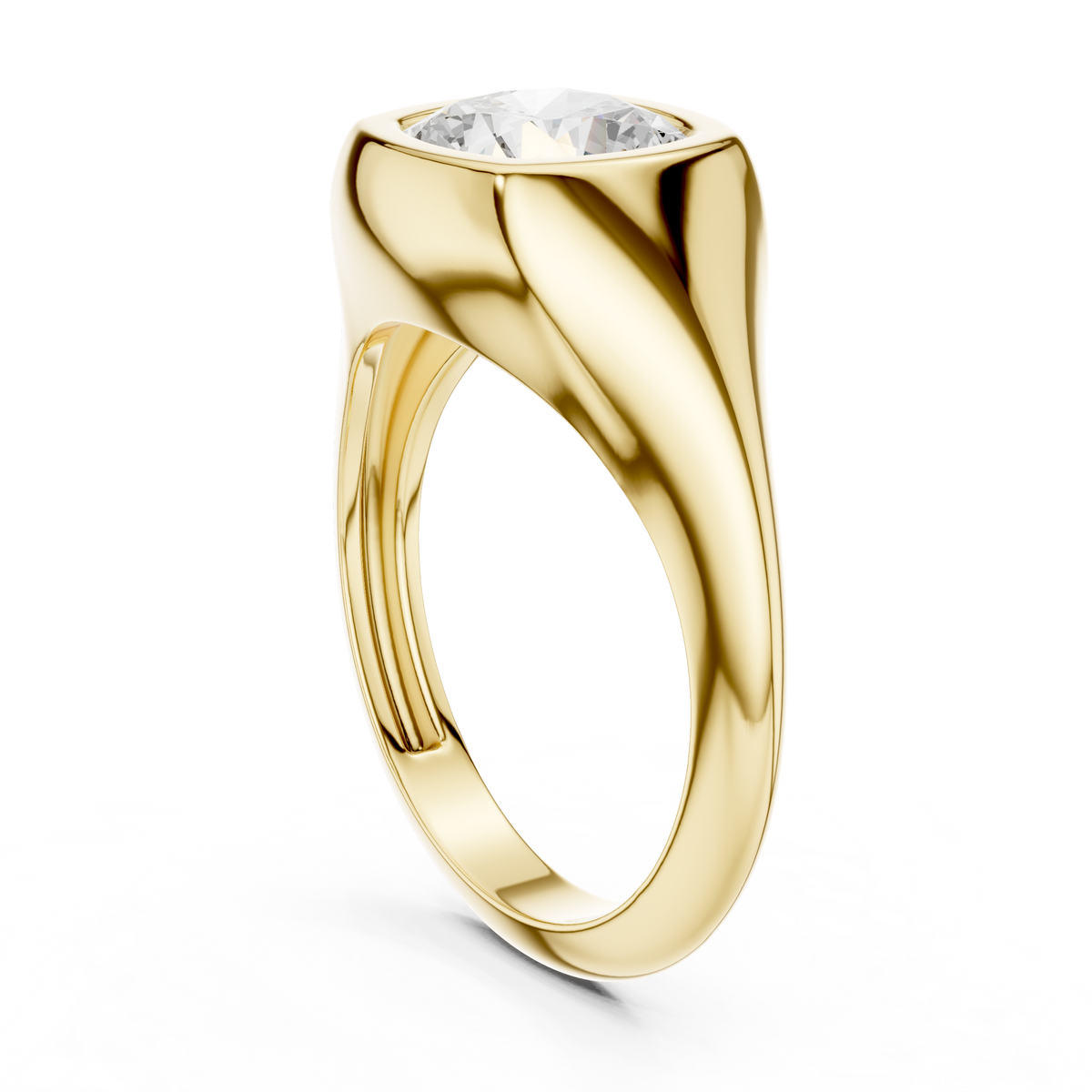 Cushion-Cut Openwork Solitaire Ring — DDLR-093-CU — digital design render