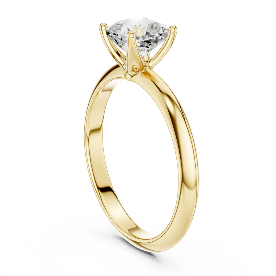 Cushion-Cut Tapered Solitaire Ring — DDLR-146-CU — digital design render
