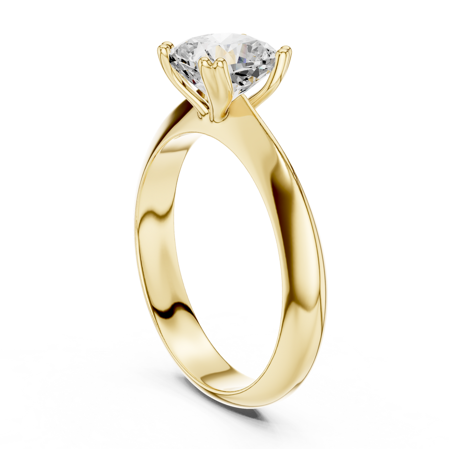 Cushion-Cut Wide-Shoulder Solitaire Ring — DDLR-147-CU — digital design render