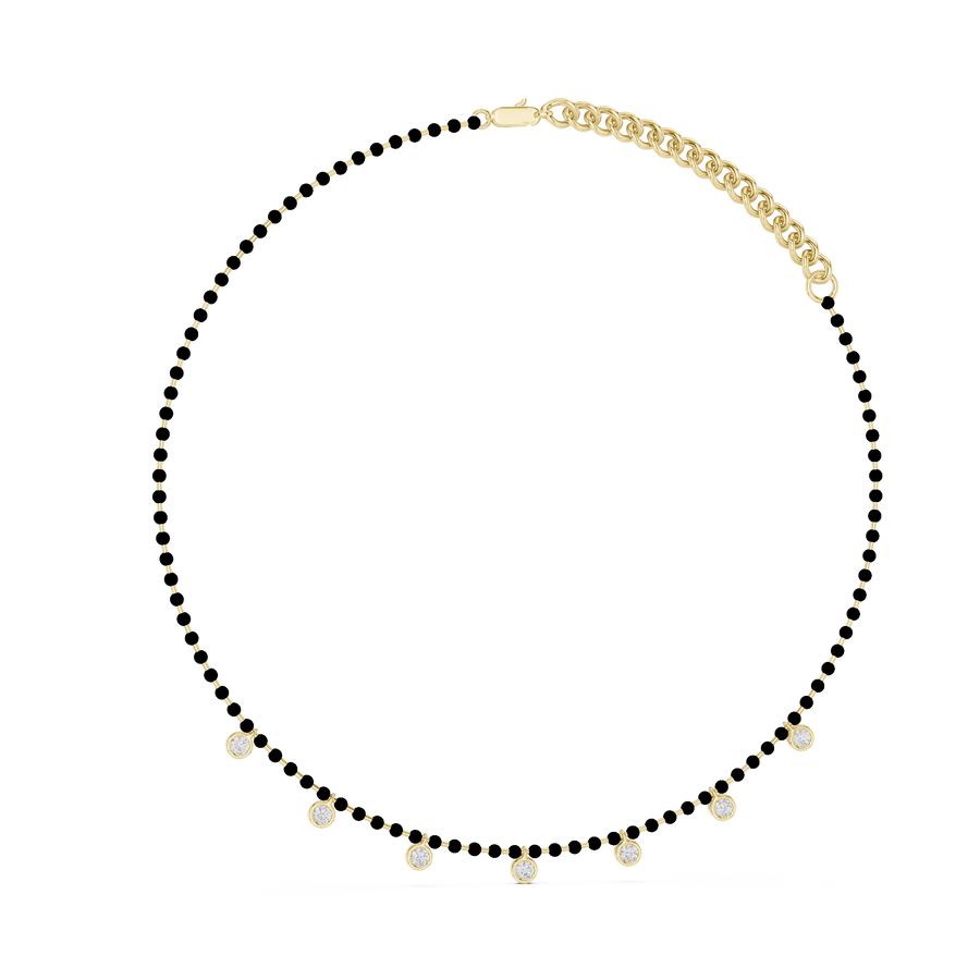 Dark-Bead Station Necklace — GNK-0009 — digital design render