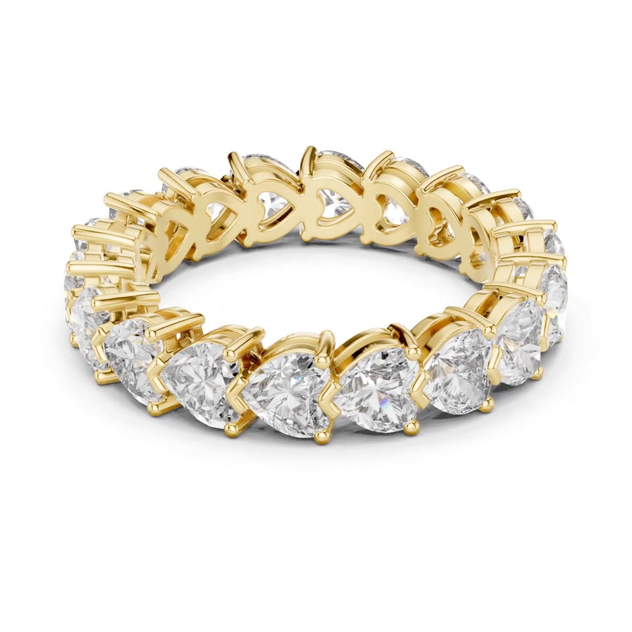 Heart-Cut Prong-Set Eternity Band — digital render, view 1