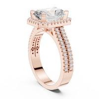 Radiant Halo Ring — digital render in a rose metal tone
