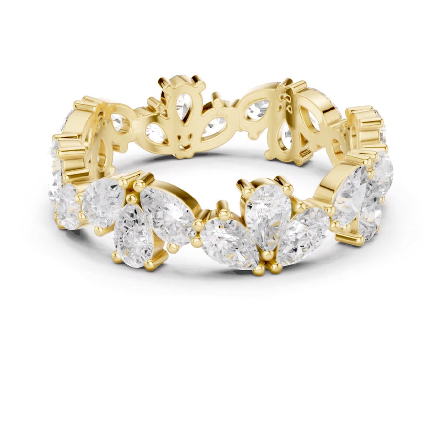 Alternating Pear-Cut Eternity Band — digital render, view 1