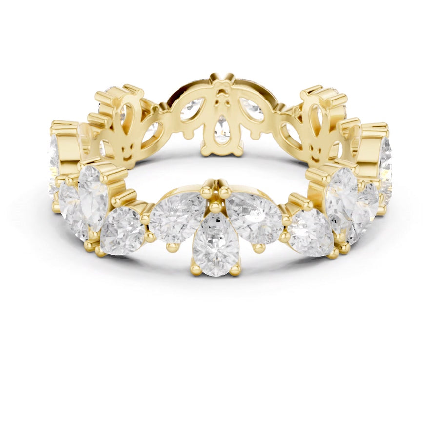 Alternating Pear-Cut Eternity Band — digital render, view 2