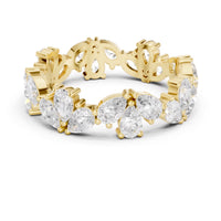 Alternating Pear-Cut Eternity Band — digital render, view 3