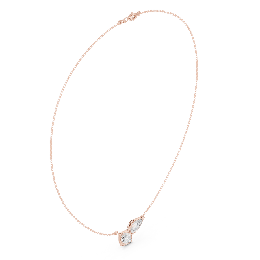 Double-Pear Pendant Necklace — SBWN-048 — digital design render