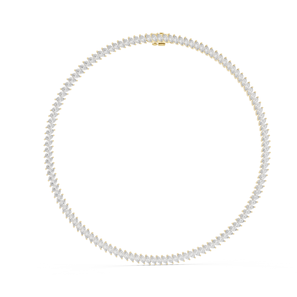 Double-Row Tennis Necklace — GNK-0019 — digital design render