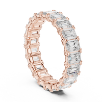 Emerald-Cut Eternity Ring — 3CT Design — digital render in a rose metal tone