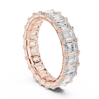 Emerald-Cut Eternity Ring — 4CT Design — digital render in a rose metal tone