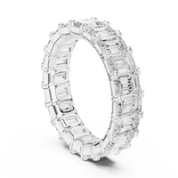 Emerald-Cut Eternity Ring — 5CT Design — digital render in a white metal tone