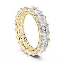 Emerald-Cut Eternity Ring — 5CT Design — digital render in a yellow metal tone