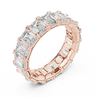 Emerald-Cut Eternity Ring — 6CT Design — digital render in a rose metal tone
