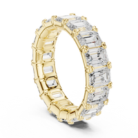 Emerald-Cut Eternity Ring — 6CT Design — digital render in a yellow metal tone