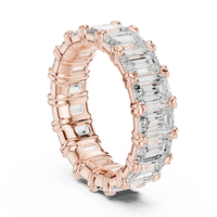 Emerald-Cut Eternity Ring — 7CT Design — digital render in a rose metal tone