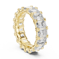 Emerald-Cut Eternity Ring — 7CT Design — digital render in a yellow metal tone