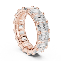 Emerald-Cut Eternity Ring — 8CT Design — digital render in a rose metal tone
