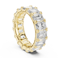 Emerald-Cut Eternity Ring — 8CT Design — digital render in a yellow metal tone