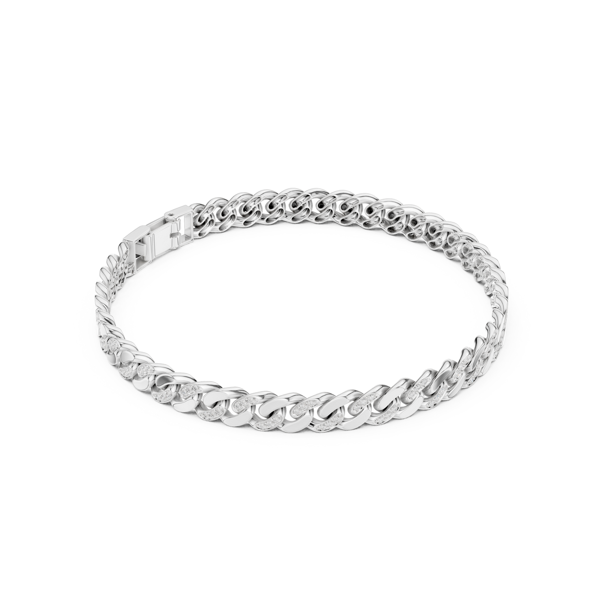 Fine Scroll Link Bracelet — B9-129 — digital design render