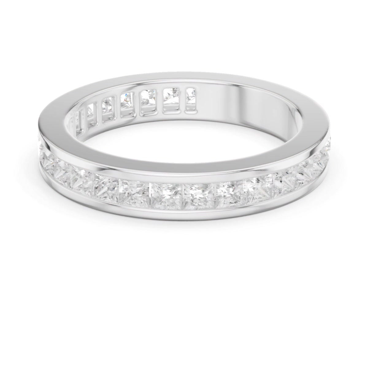 Geometric-Edge Half-Eternity Band — still from the supplied digital video render