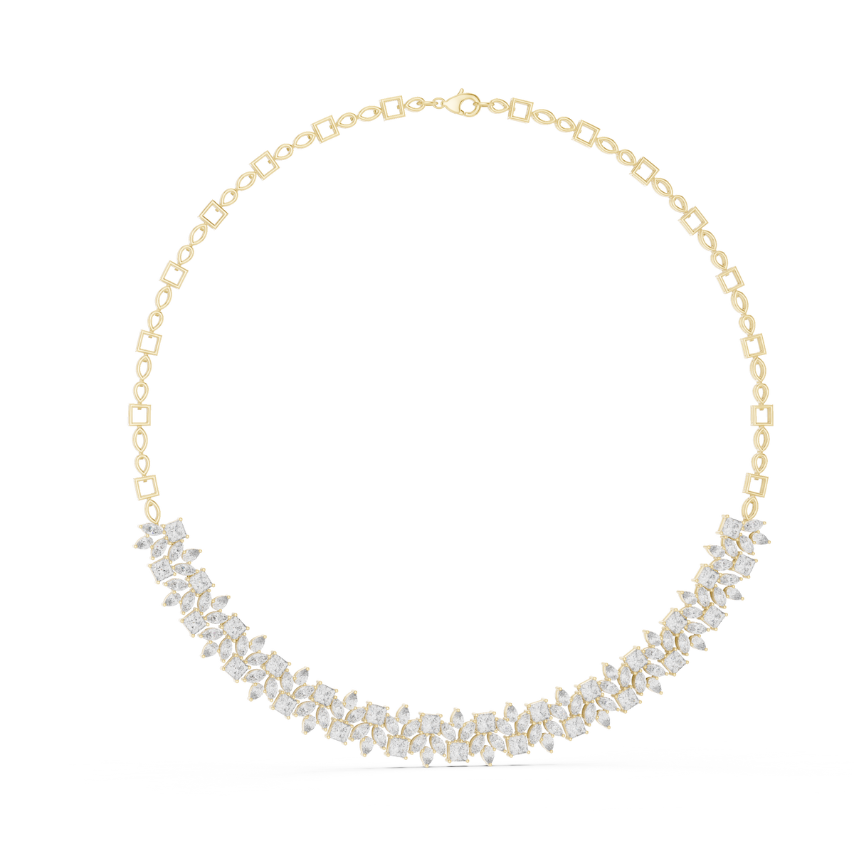 Graduated Cascade Necklace — GNK-0023 — digital design render