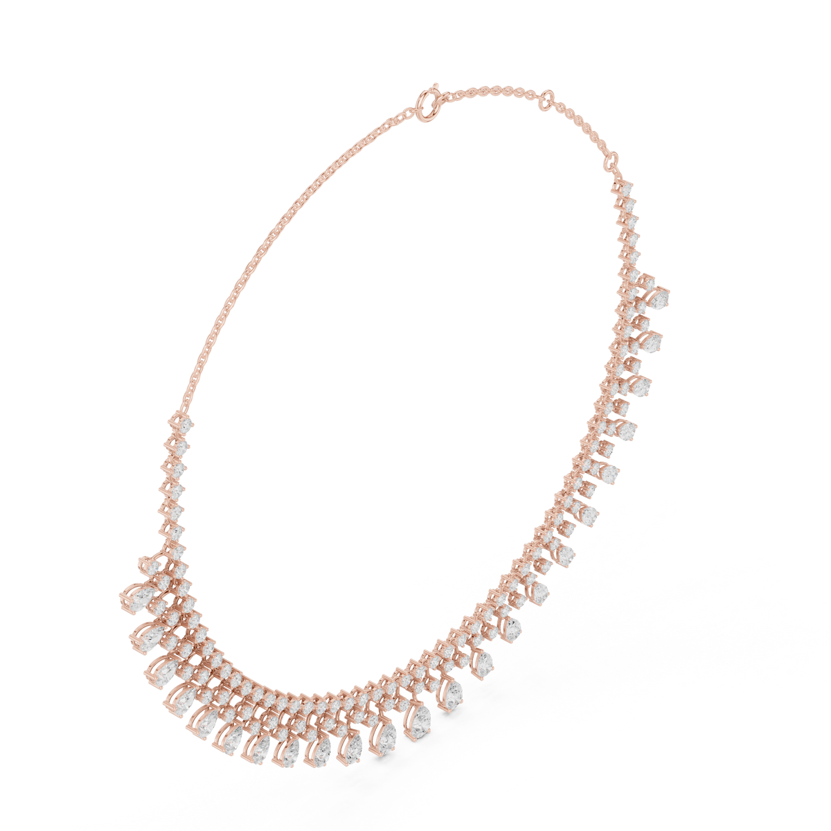 Graduated Fringe Necklace — SBWN-039 — digital design render