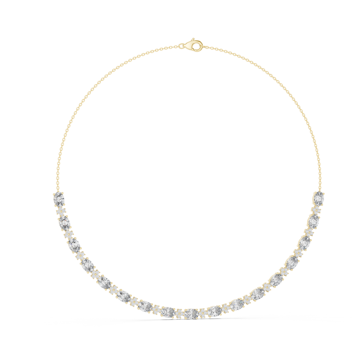 Graduated Tennis Necklace — GNK-0003 — digital design render