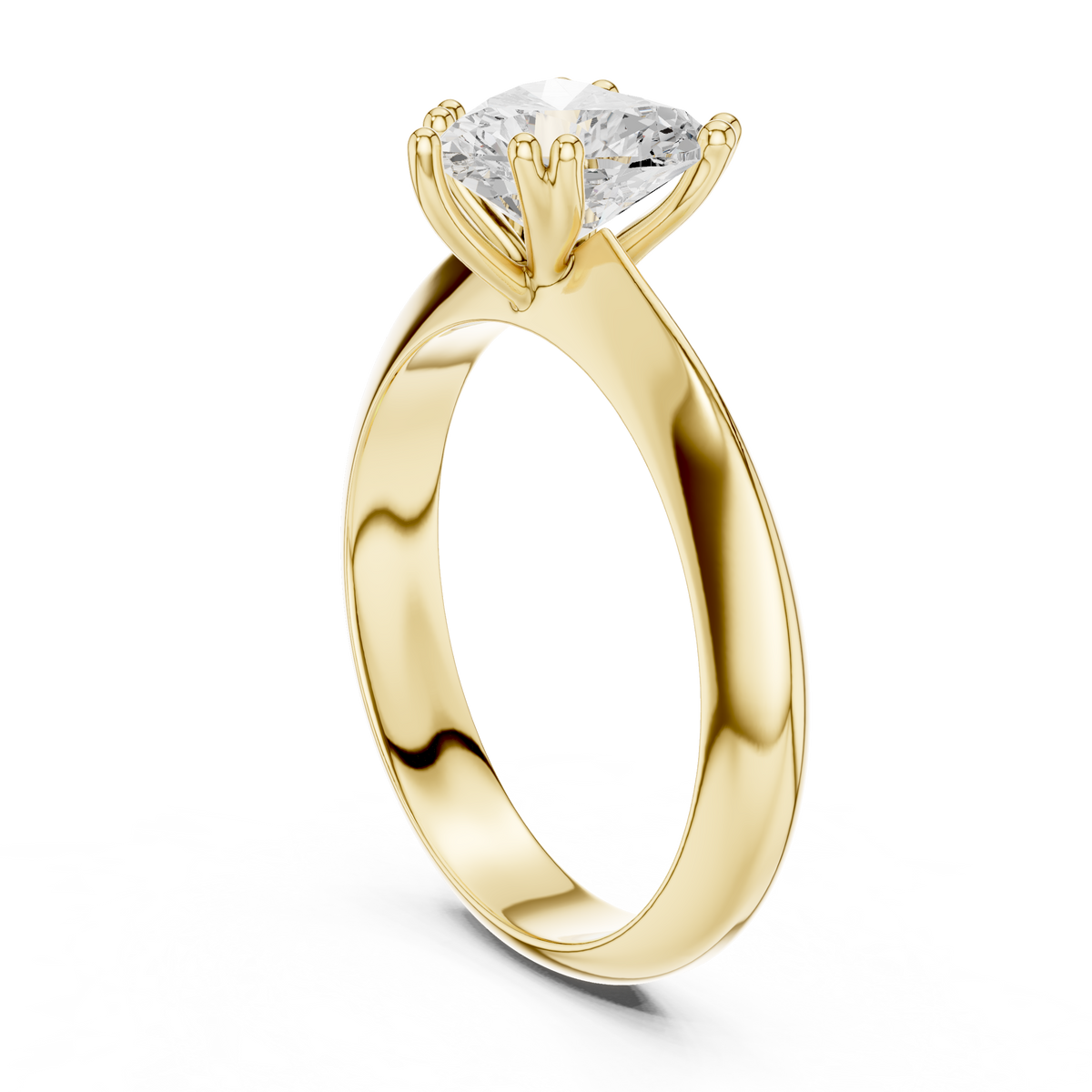 Heart-Cut Wide-Shoulder Solitaire Ring — DDLR-147-HR — digital design render