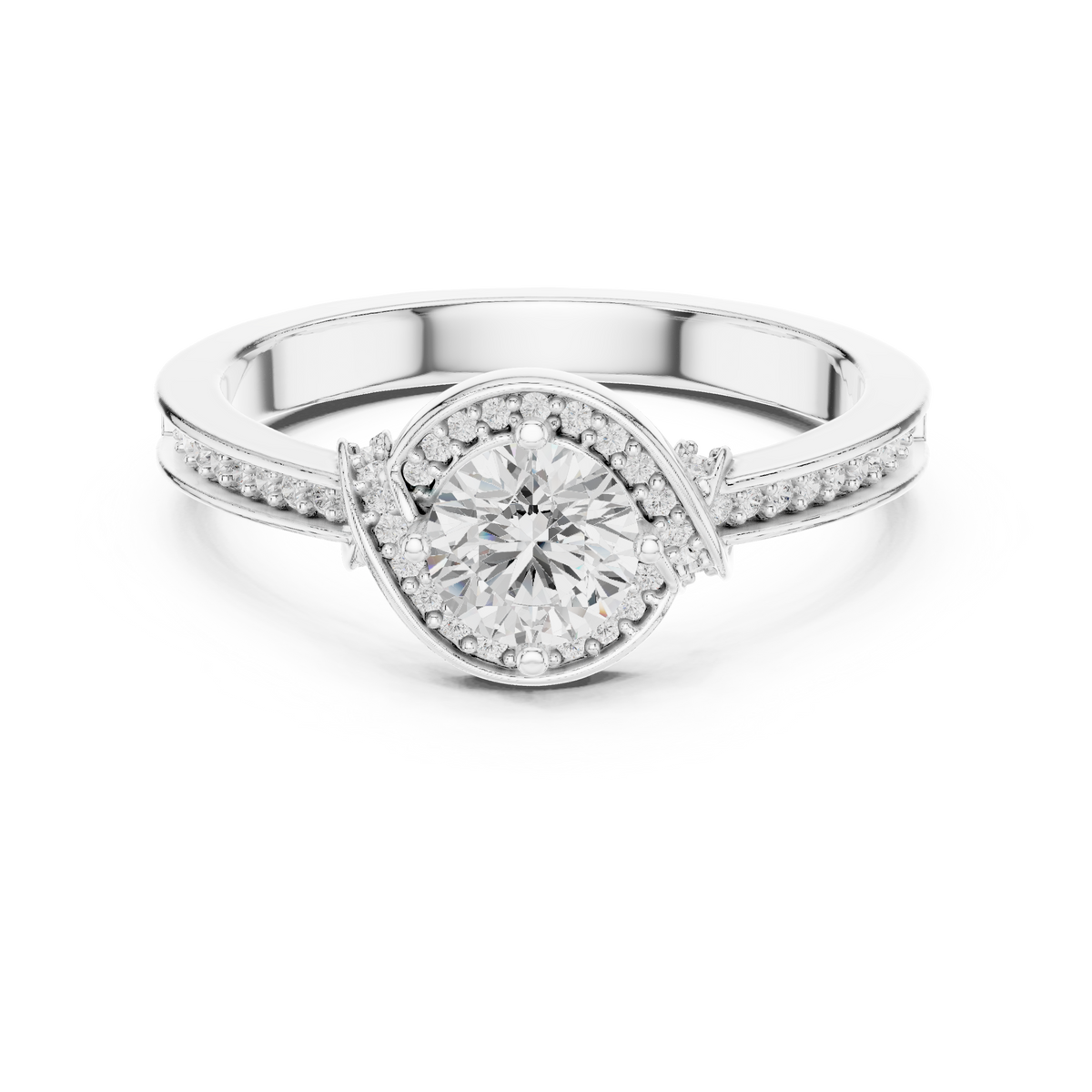 LH-01954 — Solitaire Ring — digital design render