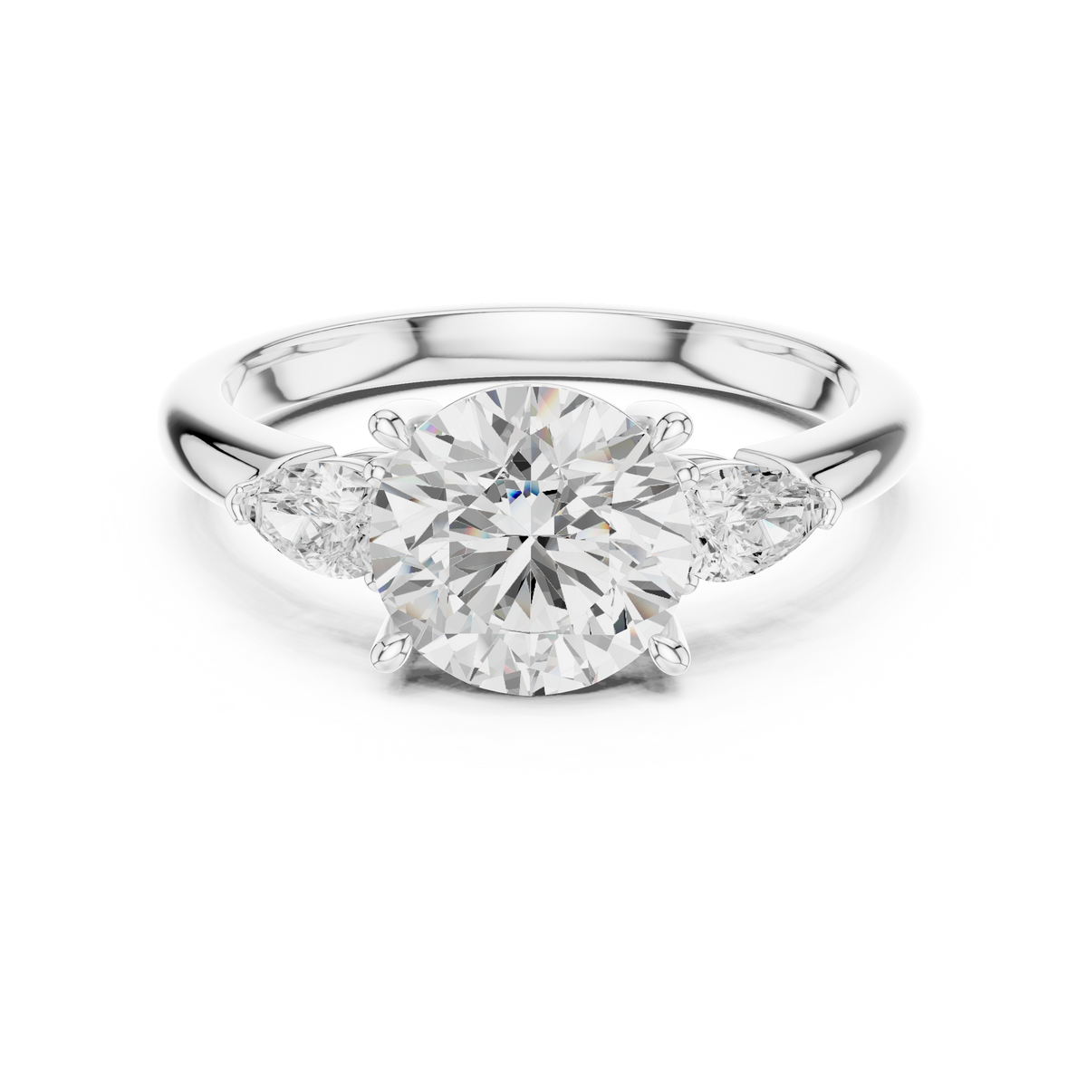 LH-03330 — Round-Cut Three-Stone Ring Design — digital design render